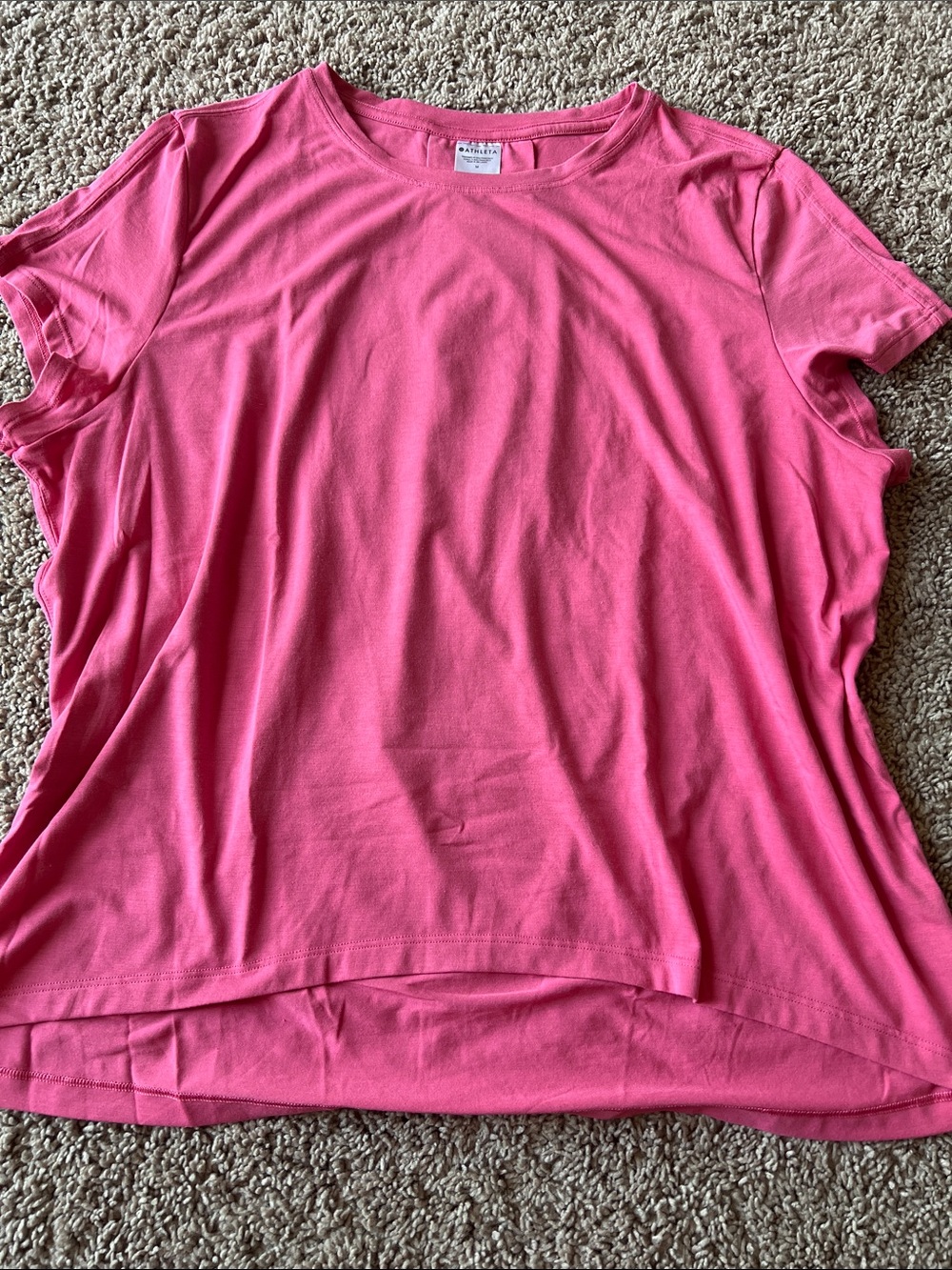 Athleta Short Sleeve Tee Pink Extra Soft, Flowy, Hi-Low Size M